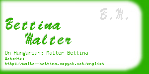 bettina malter business card